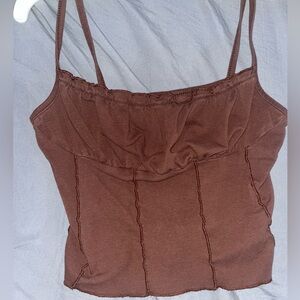 brown cropped cami top
